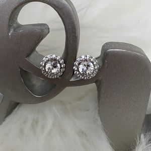 Helzberg Silver White Sapphire Earrings